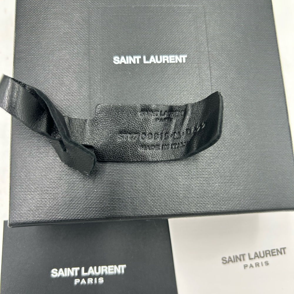 Women's Saint Laurent OPYUM YSL leather bracelet made in Italy - Picture 8 of 11